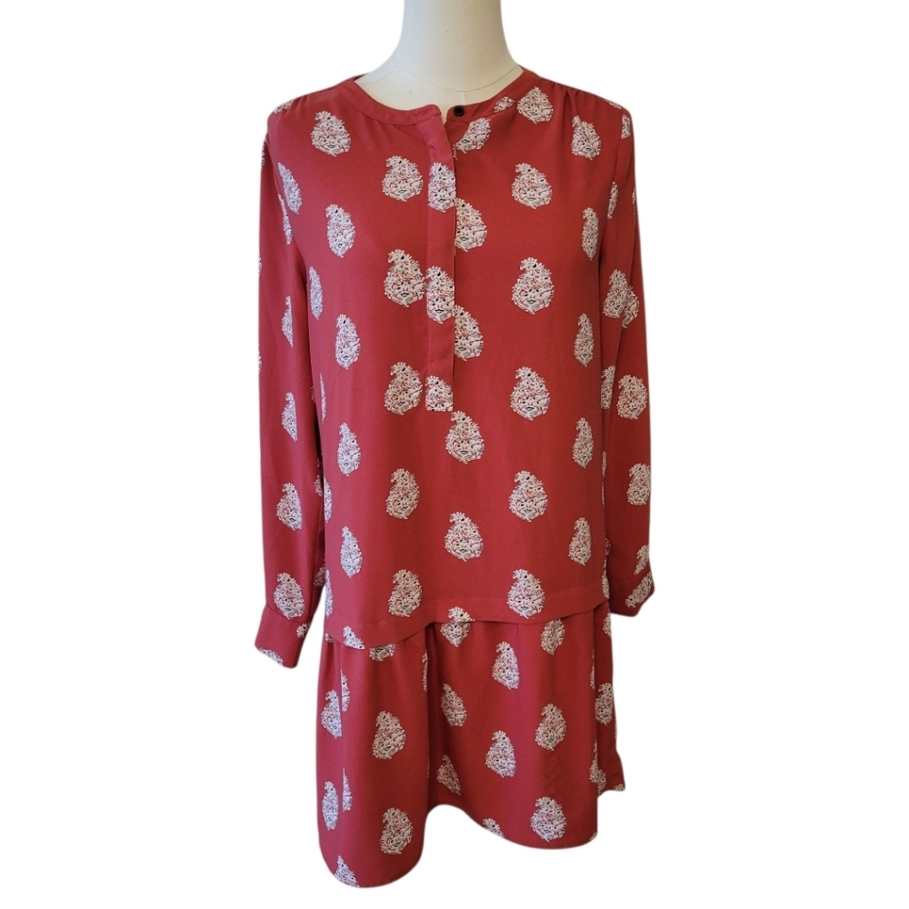 LOFT Red Dropped Waist Shift‎ Dress Size Small Petite - Picture 2 of 6